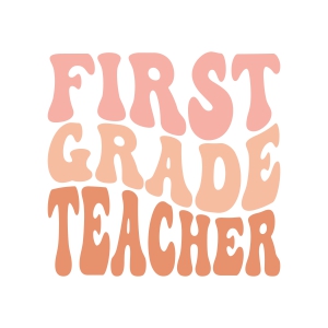 First Grade Teacher SVG, Wavy Text Design Teacher SVG