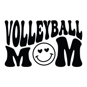 Volleyball Mom SVG with Smiley Face Volleyball SVG