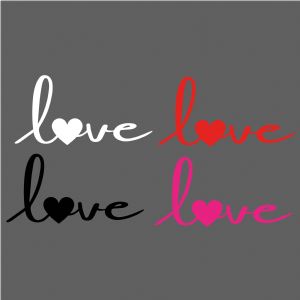 Love Lettering with Heart SVG Bundle, Instant Download Valentine's Day SVG