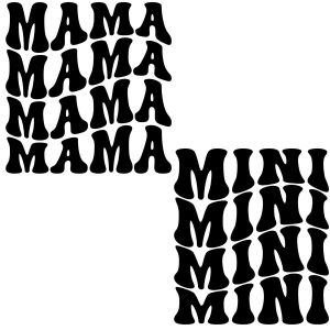 Mama Mini Wavy SVG, Wavy T-shirt Designs Mother's Day SVG