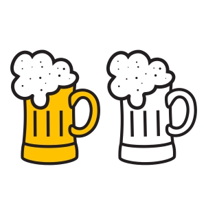 Beer Glasses SVG Designs, Mug Vector Food and Drink