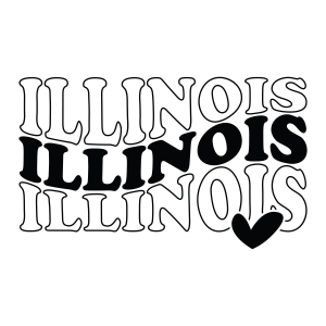 Illinois SVG, Wavy Retro Shirt Digital Design USA SVG