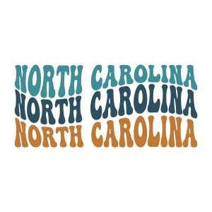 North Carolina SVG Wavy Text, Digital Design USA SVG