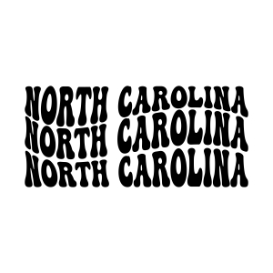 North Carolina SVG Wavy Text, Digital Design USA SVG