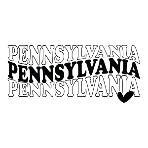 Pennsylvania SVG, Stacked Wavy Text USA SVG