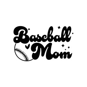 Tail Font Baseball Mom SVG Design, Cut File Baseball SVG
