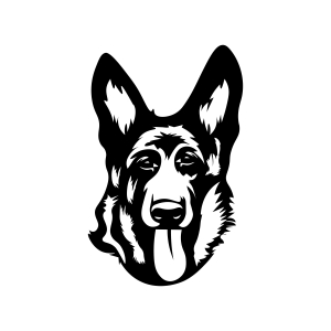 German Shepherd Face Silhouette SVG | PremiumSVG