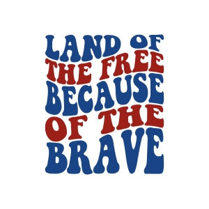 Wavy Land Of the Free Because Of The Brave SVG 4th Of July SVG