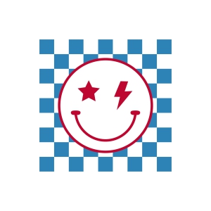 Checkered Smiley Face SVG for 4th of July 4th Of July SVG