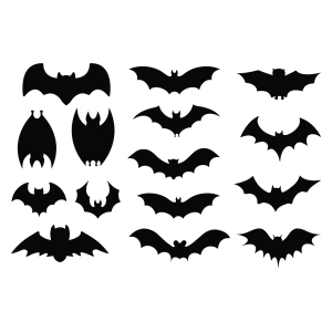 Bat Silhouettes SVG Bundle, Halloween Bat PNG Halloween SVG