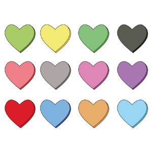 Conversation Hearts with Outline SVG, Digital Design Valentine's Day SVG
