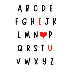 ABC I Love You SVG, Valentine SVG Heart Valentine's Day SVG