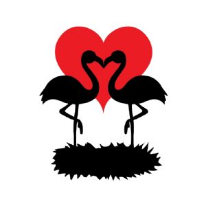 Flamingo Couple Love SVG, Heart SVG Digital Design Valentine's Day SVG