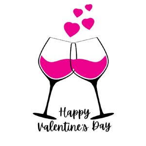 Valentine Wine Glasses SVG, Wine Lover SVG Cut Files Valentine's Day SVG