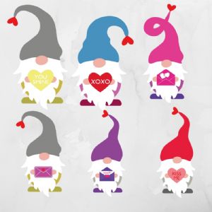 Valentine Gnomes SVG Bundle, Instant Download Valentine's Day SVG