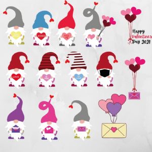 Gnomes SVG Design Bundle, Valentine's Day SVG Bundle Valentine's Day SVG