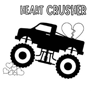 Heart Crusher Truck SVG, Valentine Truck SVG Valentine's Day SVG