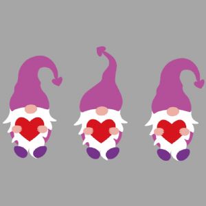 Valentine Purple Gnomes SVG, Three Gnomes SVG Vector Files Valentine's Day SVG