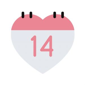 14 February Heart Calendar SVG, Valentines SVG Image Valentine's Day SVG