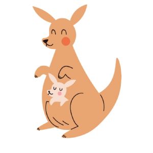 Baby Kangaroo SVG, Kangaroo with Baby Vector Instant Download Wild & Jungle Animals SVG