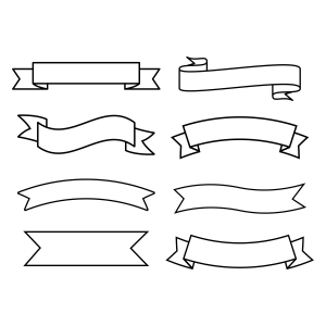 Banner Outline Bundle SVG, Cut and Clipart Icon SVG