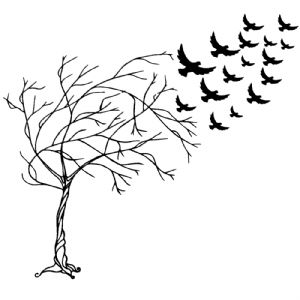 Bare Tree With Birds SVG, Bare Tree SVG Vector Files Halloween SVG