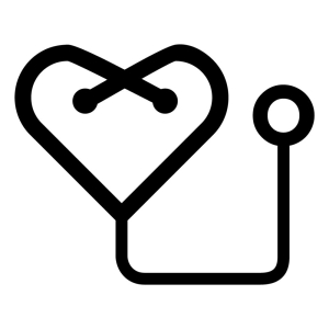 Basic Heart Stethoscope SVG, Stethoscope Vector Instant Download Medical Equipment