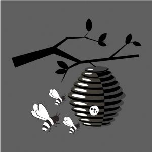 Black and White Beehive SVG, Bee and Beehive SVG Instant Download Plant and Flowers SVG