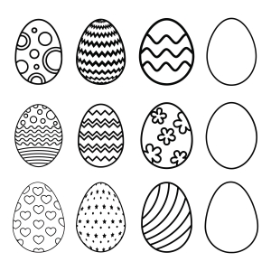 Black and White Easter Eggs SVG Bundle Easter Day SVG