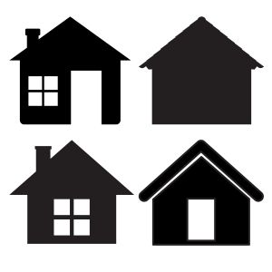 Black and White House SVG, Black House Silhouette SVG Drawings