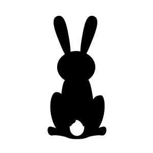 Black Sitting Easter Bunny SVG Easter Day SVG