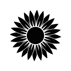 Black Sunflower SVG Cricut File, Sunflower Clipart Sunflower SVG
