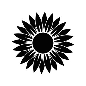 Black Sunflower SVG Cricut File, Sunflower Clipart Sunflower SVG