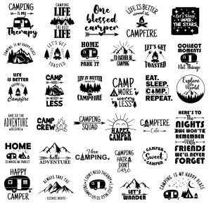 Camping Bundle SVG, 37 Camper SVG Vector Files Camping SVG