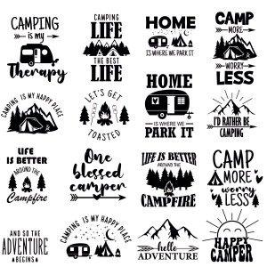 Camping Bundle SVG, 37 Camper SVG Vector Files Camping SVG
