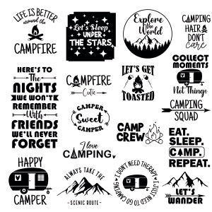 Camping Bundle SVG, 37 Camper SVG Vector Files Camping SVG