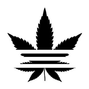 Cannabis with Three Line SVG, Cannabis Vector Instant Download Vector Objects