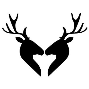 Couple Deer Heart SVG Cut File Christmas SVG