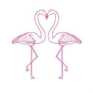 Flamingo Couple SVG, Bird Love SVG Vector Files Bird SVG