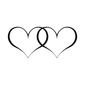 Couple Heart SVG, Love Hearts SVG Clipart Valentine's Day SVG