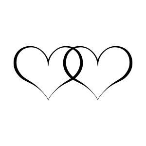 Couple Heart SVG, Love Hearts SVG Clipart Valentine's Day SVG
