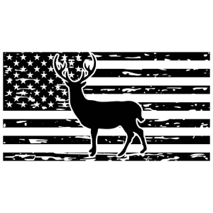 Distressed USA Flag with Deer SVG Cut File USA SVG