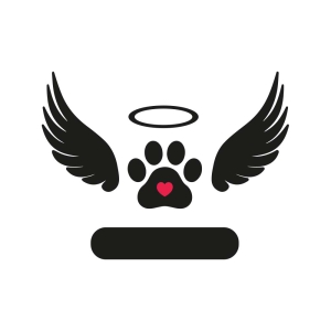 Dog Angel Wings Monogram SVG, Memorial SVG Pets SVG
