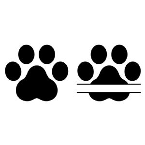 Dog Paws Monogram SVG, Paws with Monogram Vector Files Pets SVG