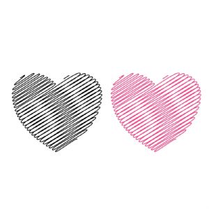 Black and Pink Doodle Hearts SVG, Hearts SVG Cut Files Valentine's Day SVG