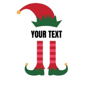 Elf Legs and Hat Monogram SVG Cut File Christmas SVG