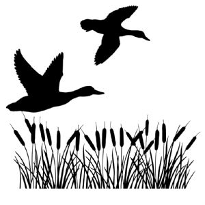 Flying Mallard Duck and Reeds SVG Bird SVG