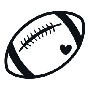 Football Ball with Heart SVG, Football Instant Download Sports SVG