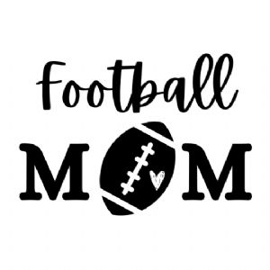 Football Mom with Heart Ball SVG Cut File Mother's Day SVG
