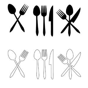 Fork Spoon And Knife SVG Cut Files, PNG, JPG, DXF Kitchen Utensils